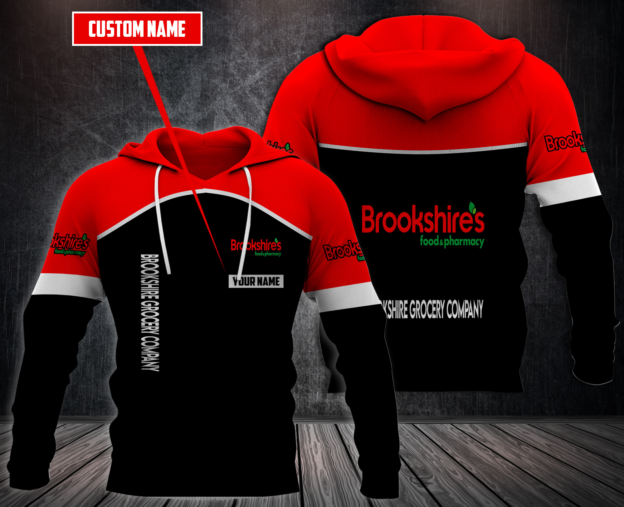 Personalized-Brookshire-Grocery-Company-3D-Fleece-Hoodie-Hoodie-2