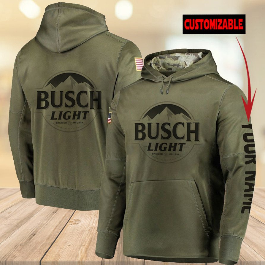 Personalized Busch Light Army Custom 3D Hoodie Personalized Busch Light Army Custom 3D Hoodie