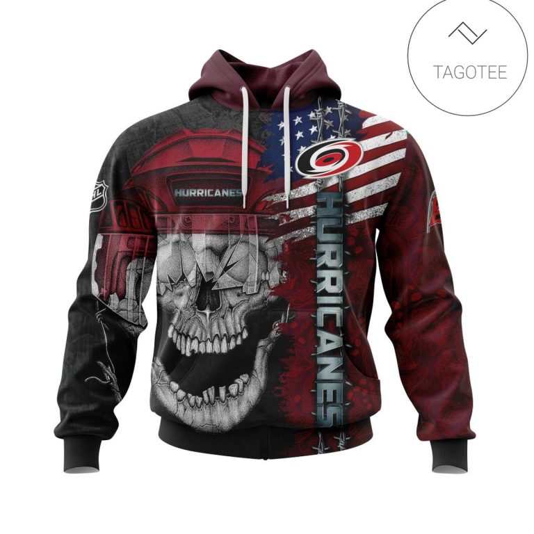 Personalized-Carolina-Hurricanes-Skull-Hoodie-1