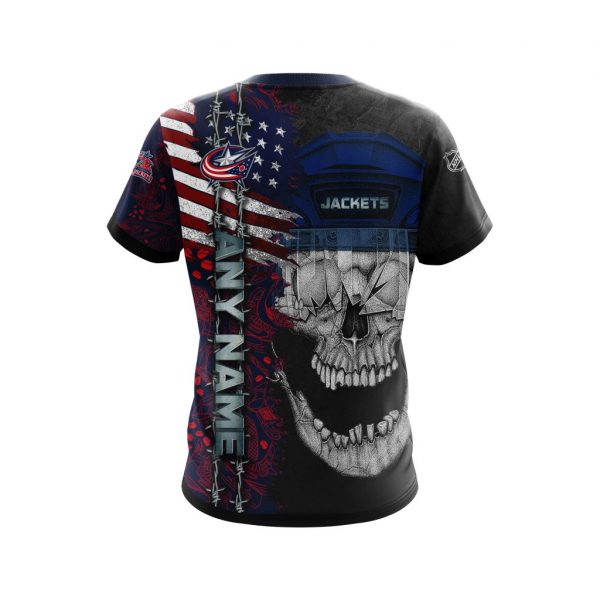 Personalized Columbus Blue Jackets Skull Concept 3D Shirt Personalized Columbus Blue Jackets Skull Concept 3D Shirt