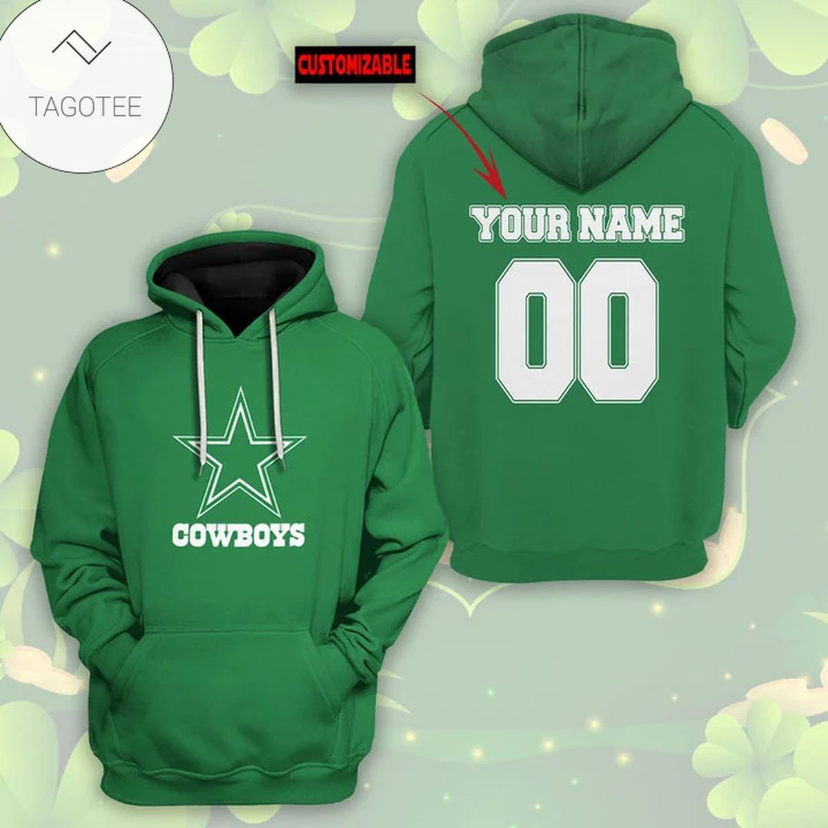 Personalized Dallas Cowboys Green Hoodie Personalized Dallas Cowboys Green Hoodie