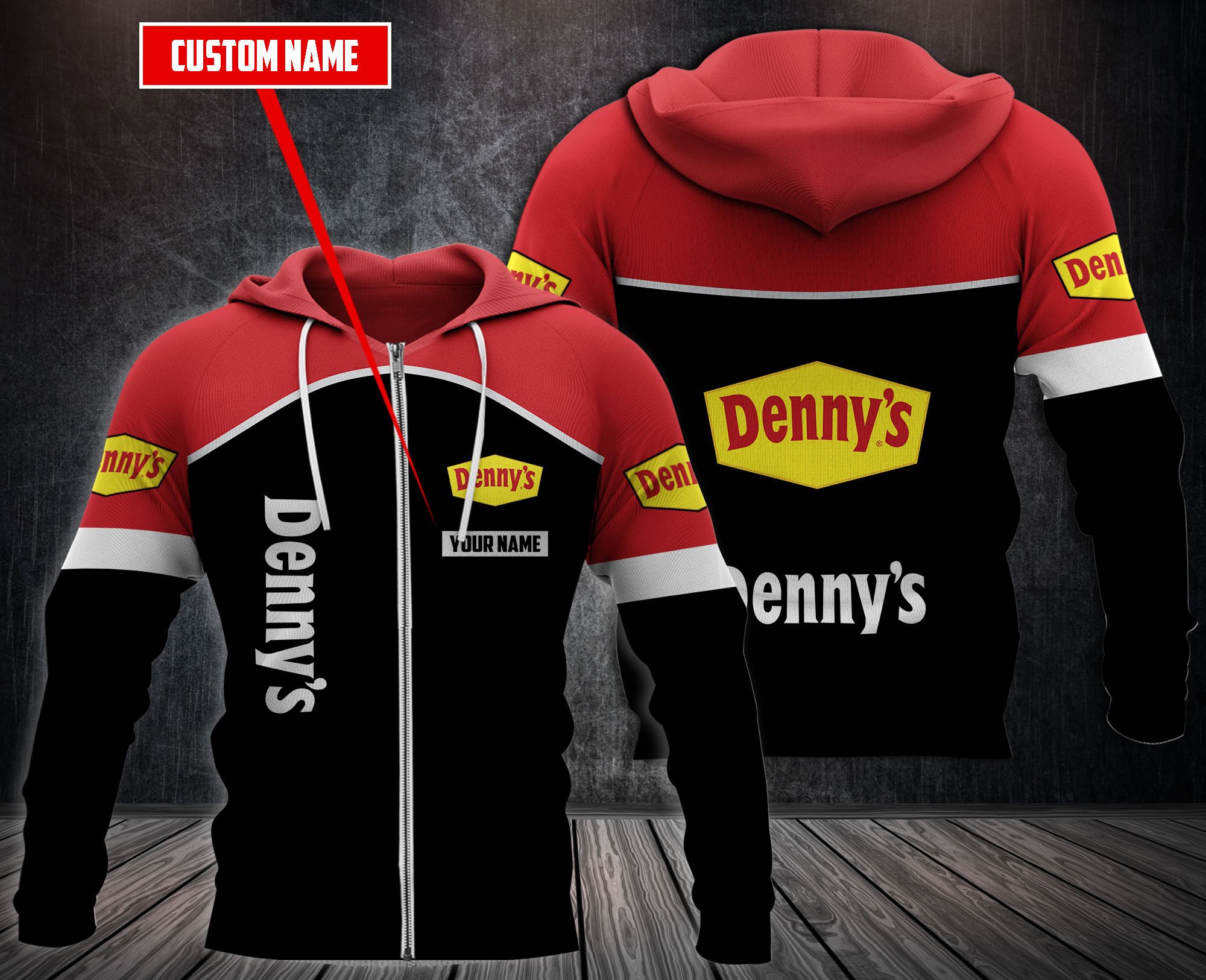 Personalized Denny’S 3D Fleece Hoodie Personalized Denny’S 3D Fleece Hoodie