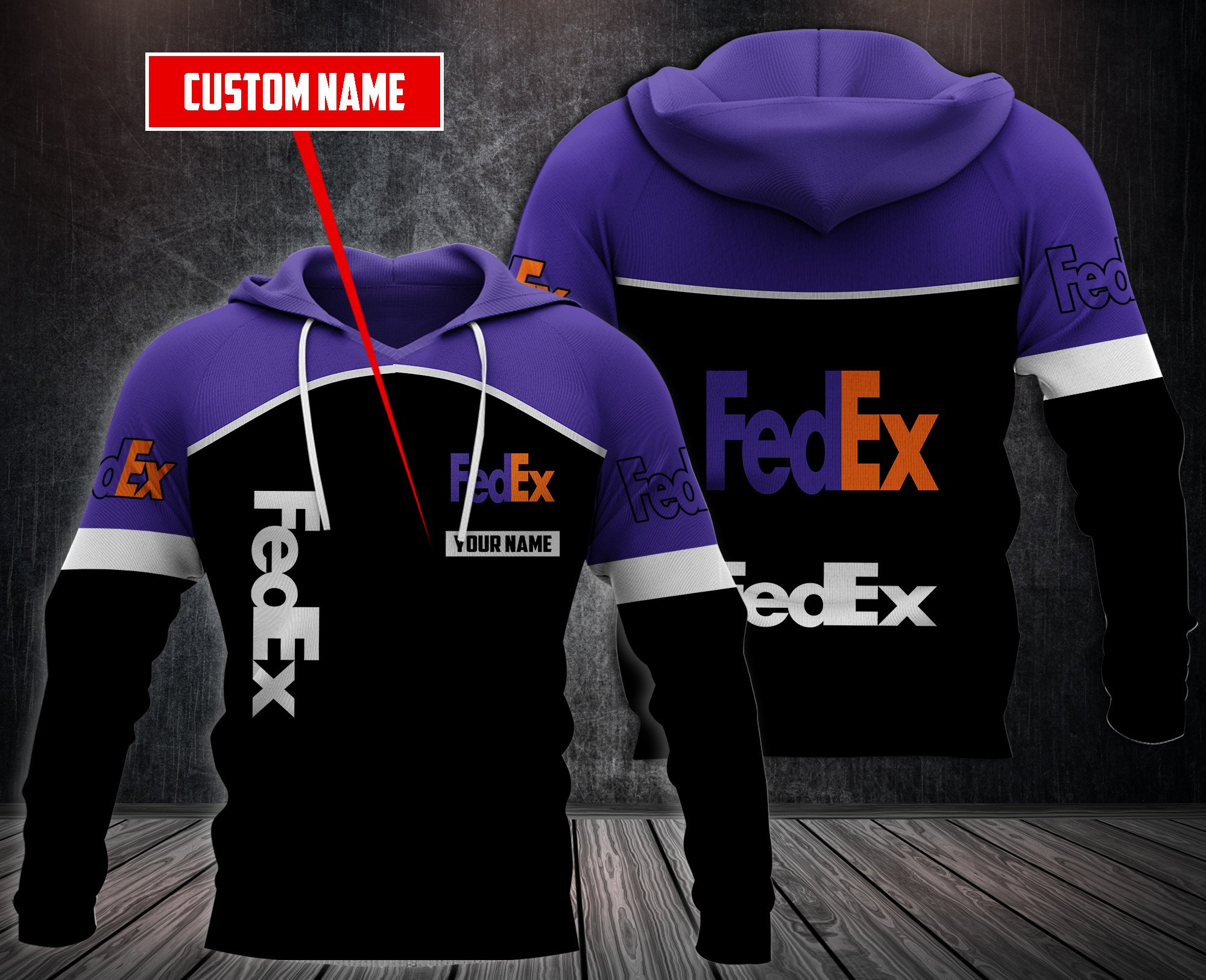 Personalized Fedex Custom 3D Fleece Hoodie Personalized Fedex Custom 3D Fleece Hoodie