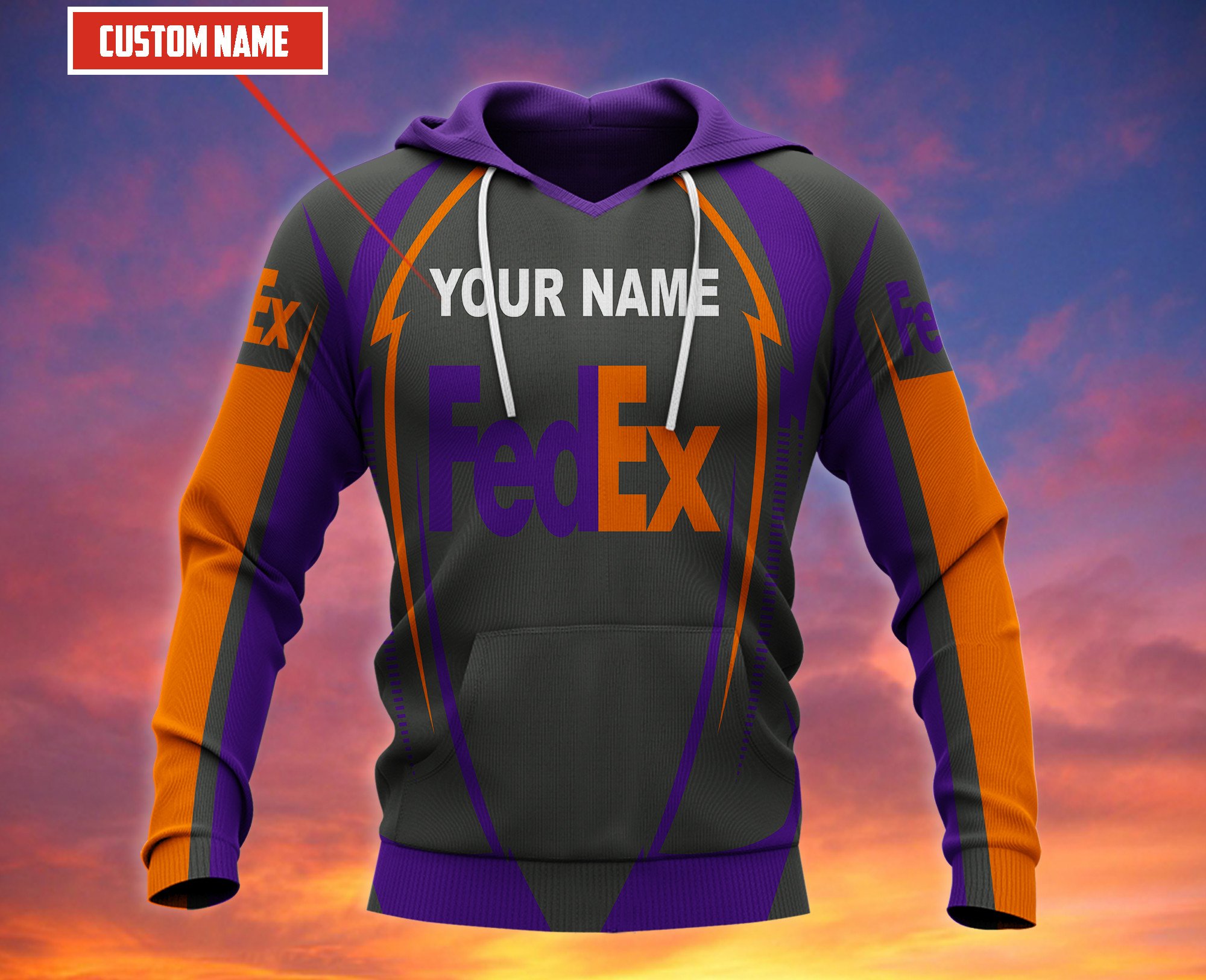 Personalized Fedex Grey Purple Custom All Over Print 3D Hoodie Personalized Fedex Grey Purple Custom All Over Print 3D Hoodie