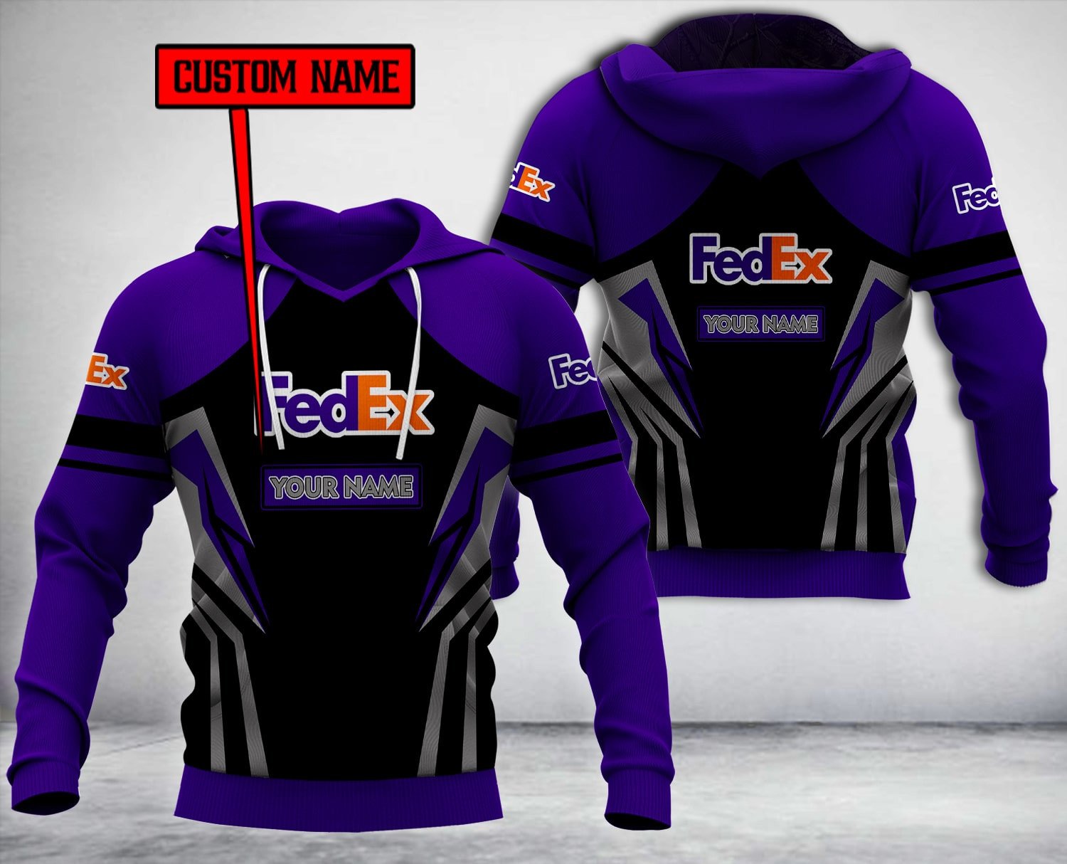 Personalized Fedex Purple Black Custom All Over Print 3D Hoodie Personalized Fedex Purple Black Custom All Over Print 3D Hoodie