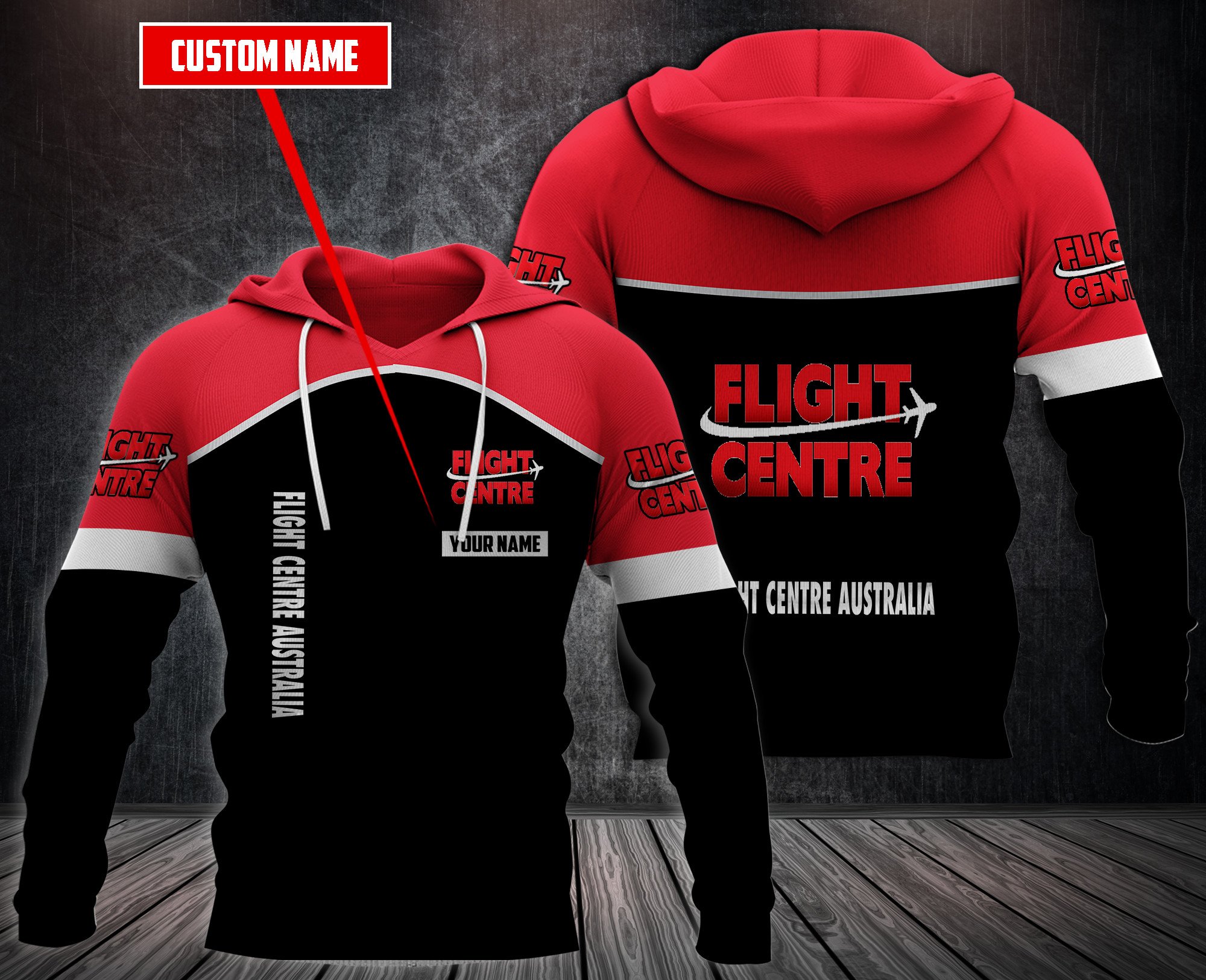Personalized-Flight-Centre-Australia-3D-Hoodie-Fleece-Hoodie-2