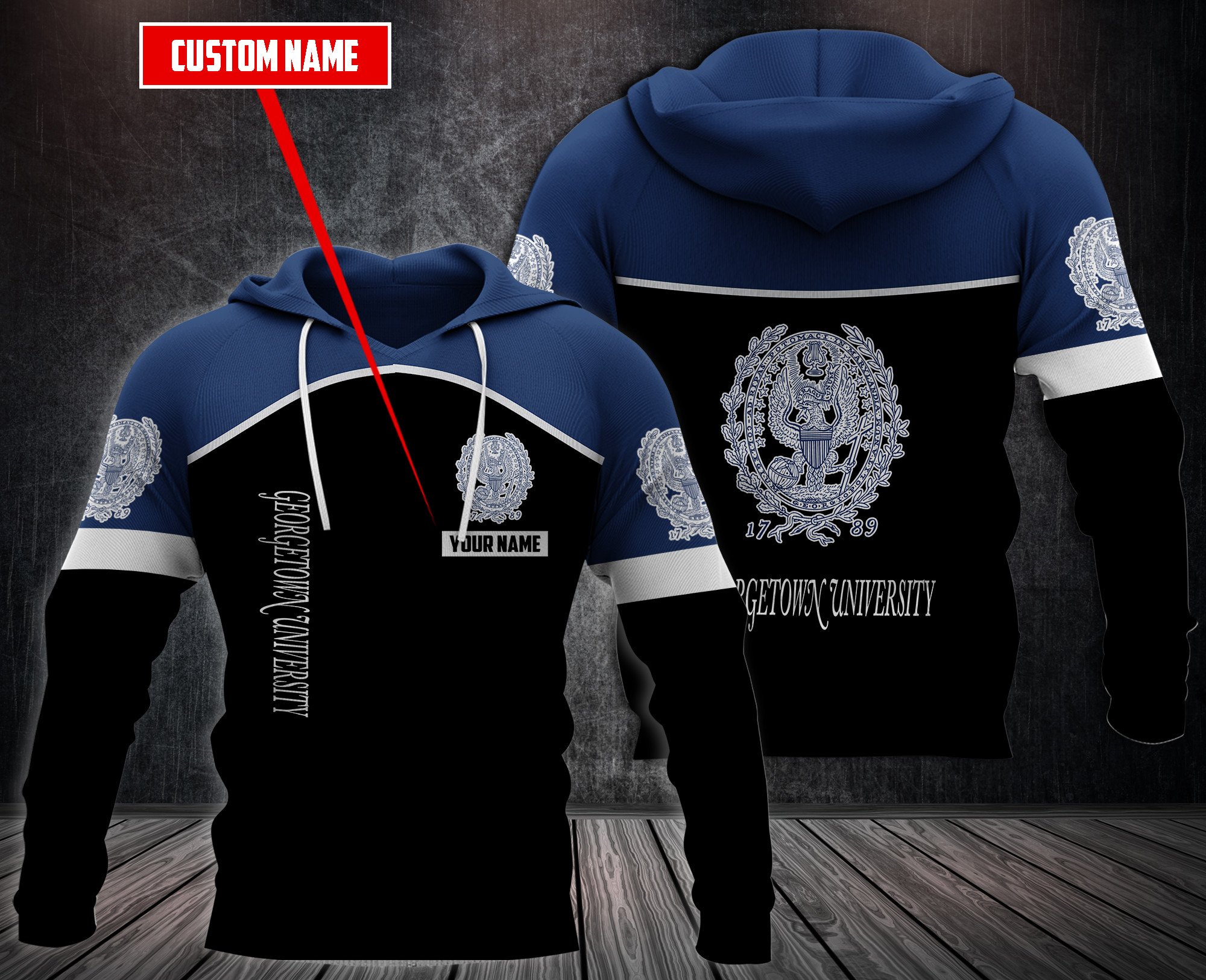 Personalized-Georgetown-University-Custom-Hoodie-Fleece-Hoodie-2
