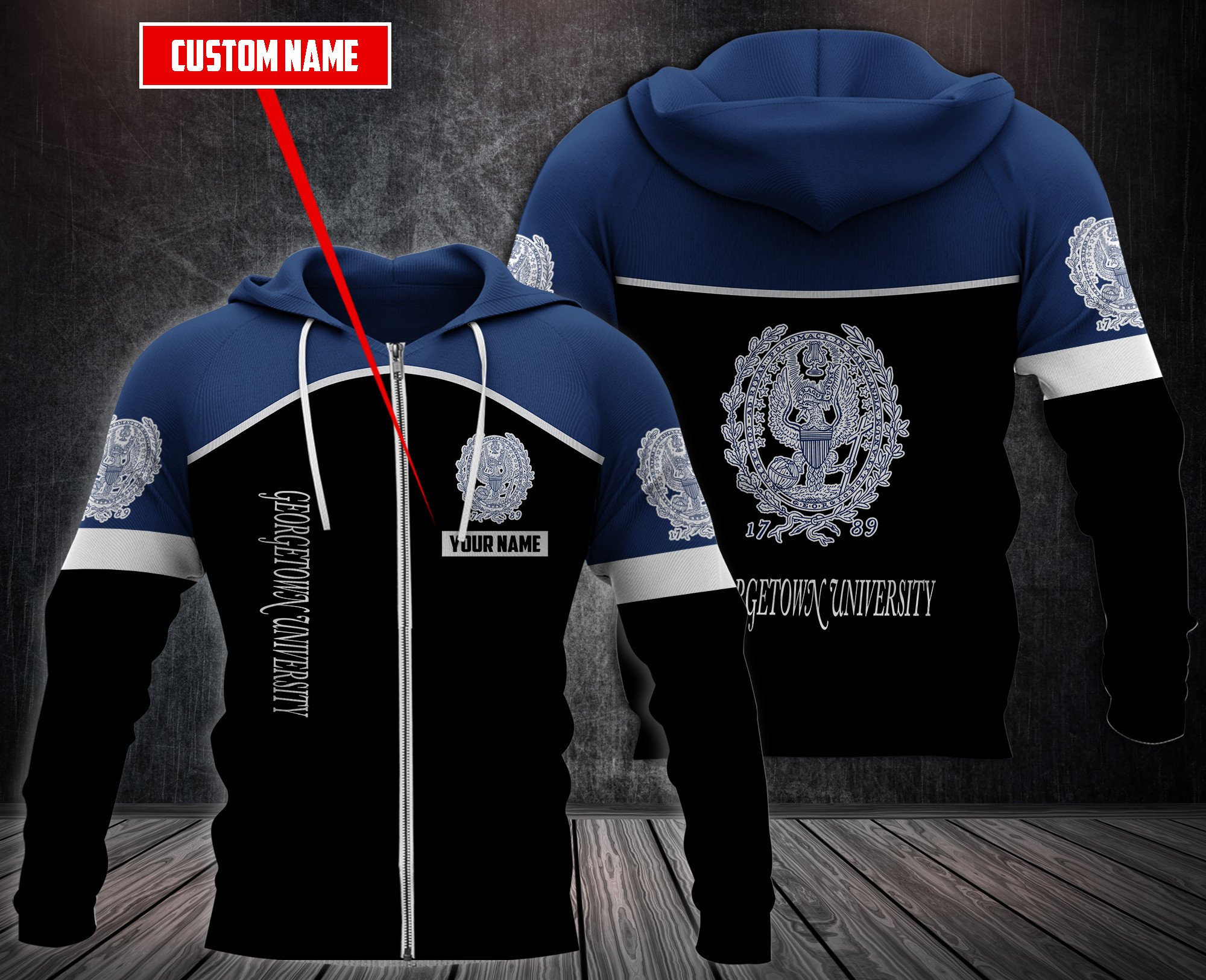 Personalized-Georgetown-University-Custom-Hoodie-Fleece-Hoodie-3