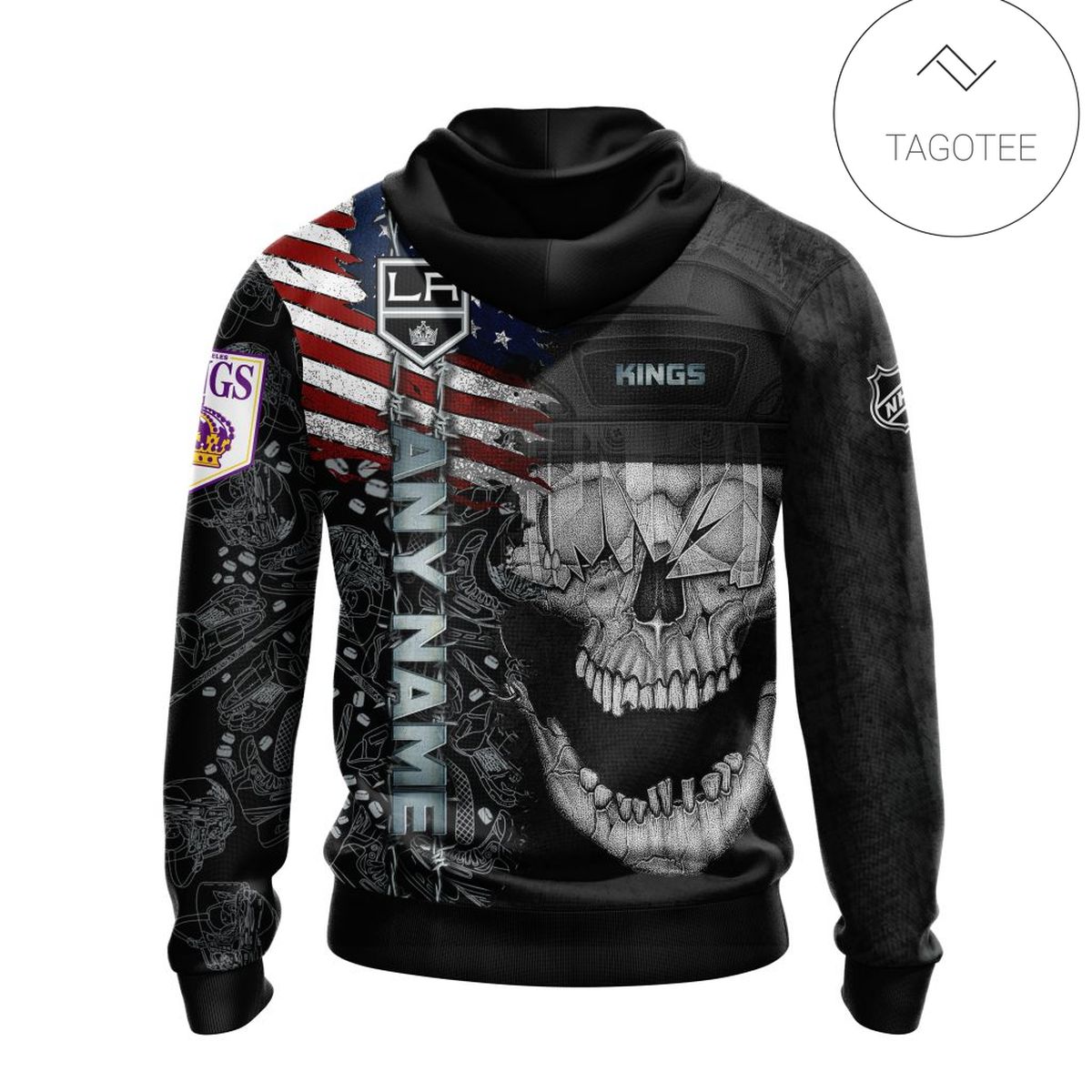 Personalized Los Angeles Kings Skull Hoodie Personalized Los Angeles Kings Skull Hoodie