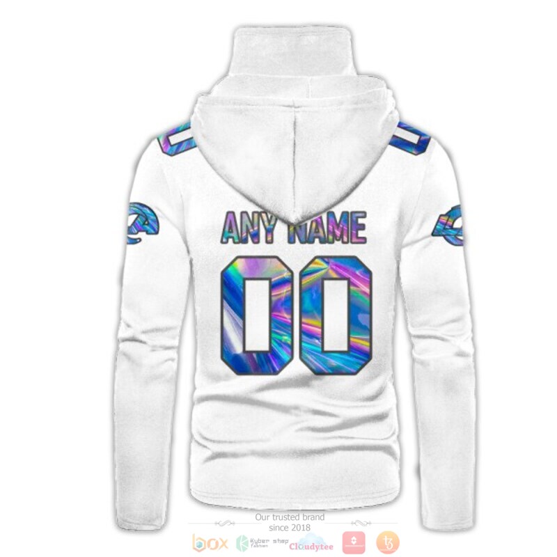 Personalized Los Angeles Rams White Hologram Nfl Custom 3D Hoodie Mask Personalized Los Angeles Rams White Hologram Nfl Custom 3D Hoodie Mask