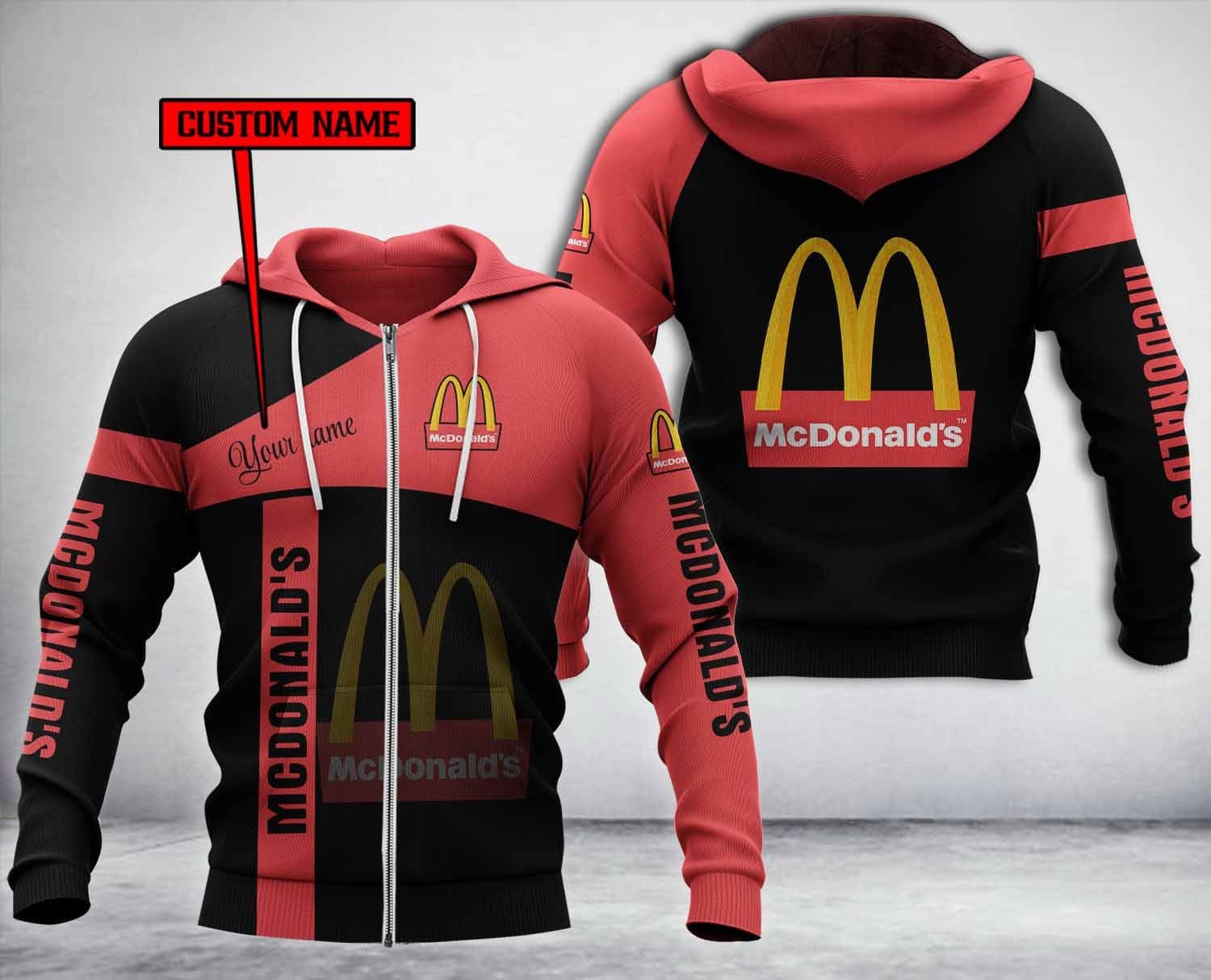 Personalized Mcdonald’S Black 3D Hoodie Personalized Mcdonald’S Black 3D Hoodie