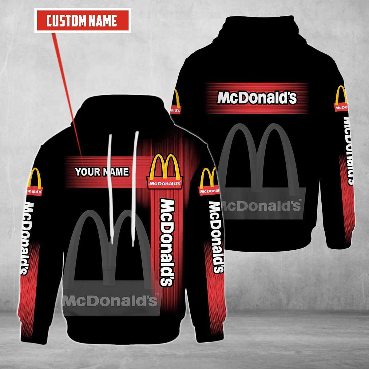 Personalized Mcdonald’S Black Custom All Over Print 3D Hoodie Personalized Mcdonald’S Black Custom All Over Print 3D Hoodie