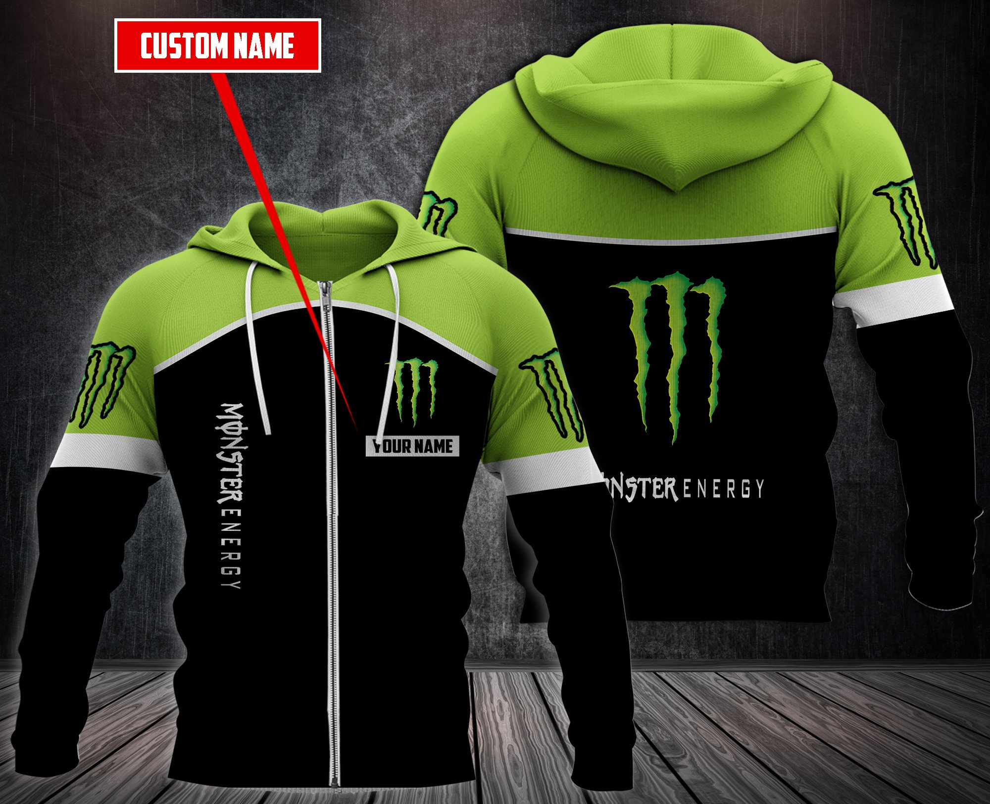 Personalized Monster Energy 3D Hoodie Fleece Hoodie Hot Sale 2024