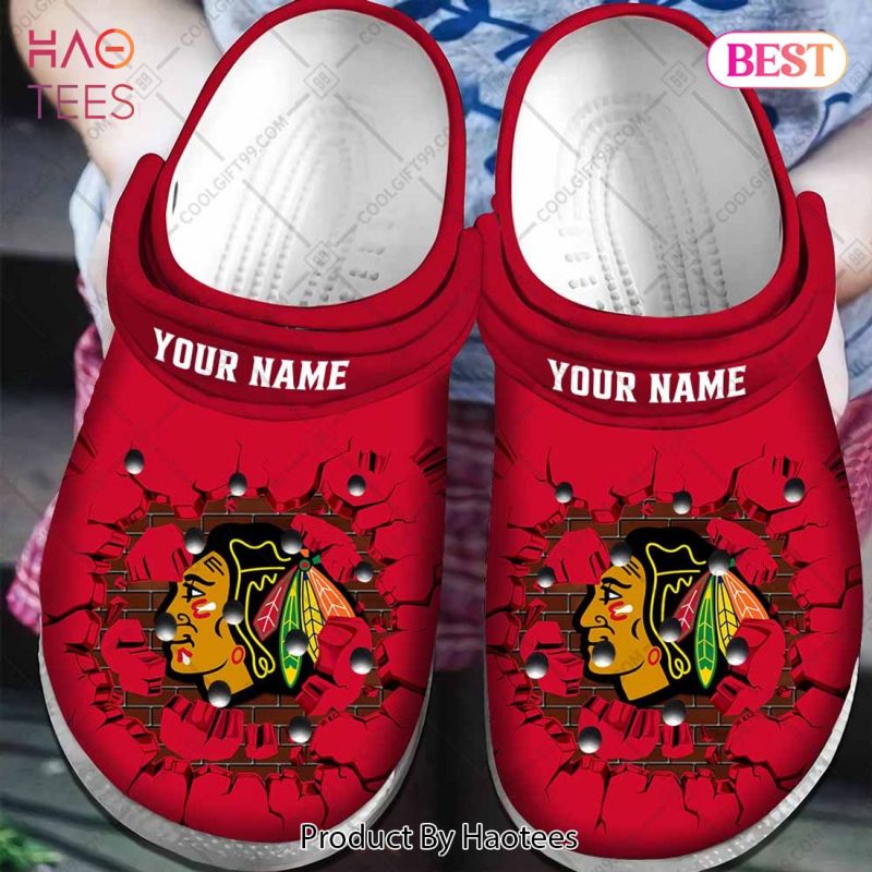 Personalized NHL Chicago Blackhawks Broken Wall Crocs Personalized NHL Chicago Blackhawks Broken Wall Crocs