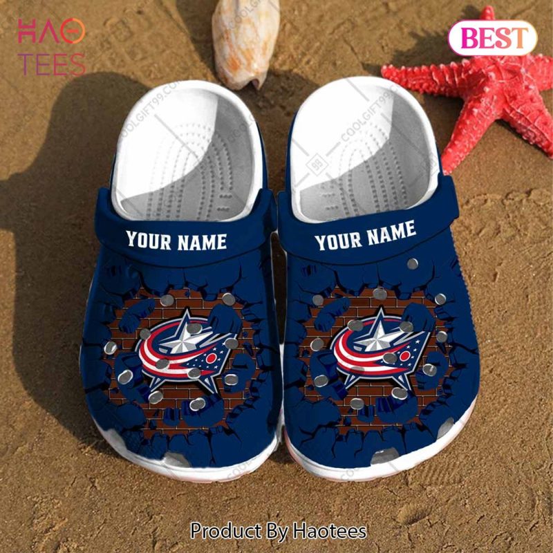 Personalized NHL Columbus Blue Jackets Broken Wall Crocs Personalized NHL Columbus Blue Jackets Broken Wall Crocs