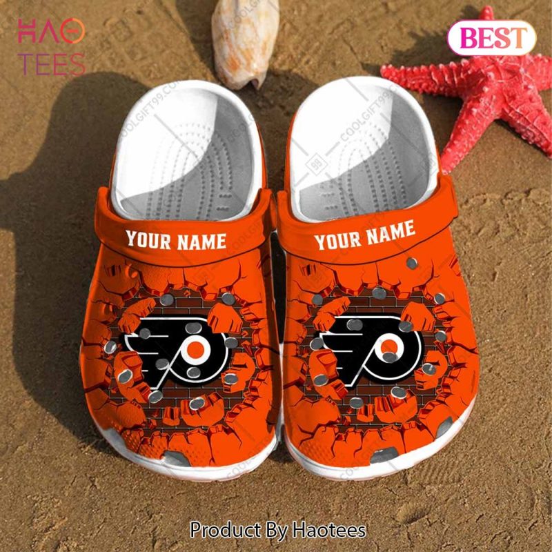 Personalized NHL Philadelphia Flyers Broken Wall Crocs Personalized NHL Philadelphia Flyers Broken Wall Crocs