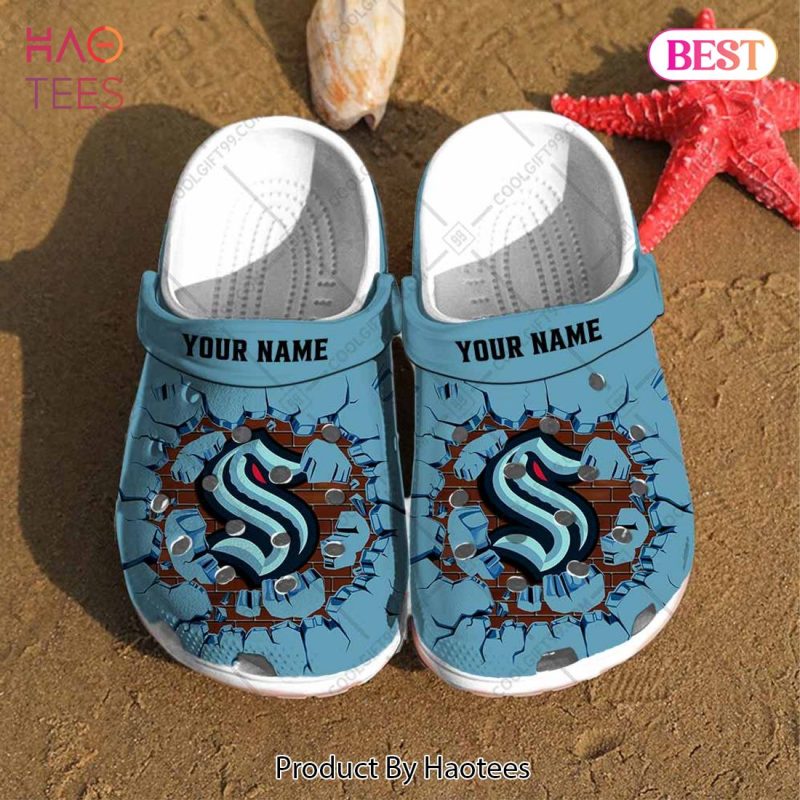Personalized NHL Seattle Kraken Broken Wall Crocs Personalized NHL Seattle Kraken Broken Wall Crocs