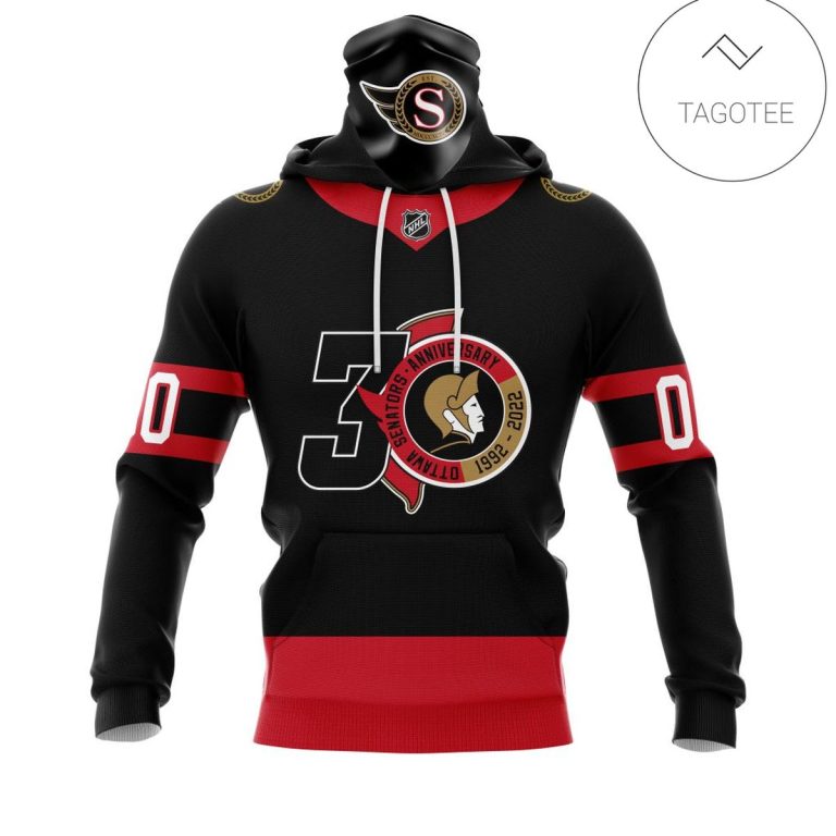 Personalized-Name-And-Number-Ottawa-Senators-With-30-Years-Anniversary-Mask-Hoodie-1