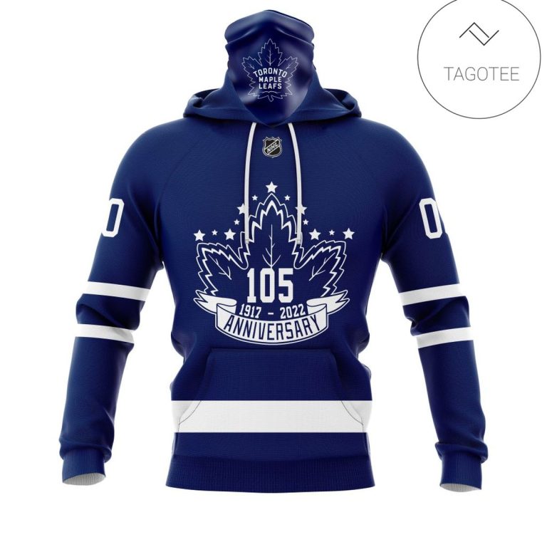 Personalized-Name-And-Number-Toronto-Maple-Leafs-With-105-Years-Anniversary-Mask-Hoodie-1