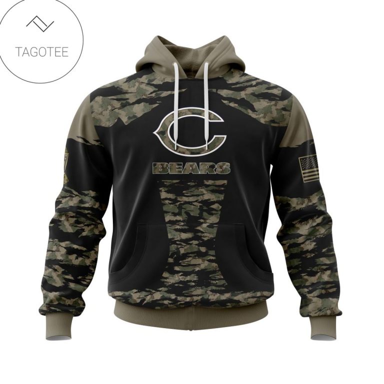 Personalized Nfl Chicago Bears Honors Veterans And Military Members Hoodie Hot Sale 2024