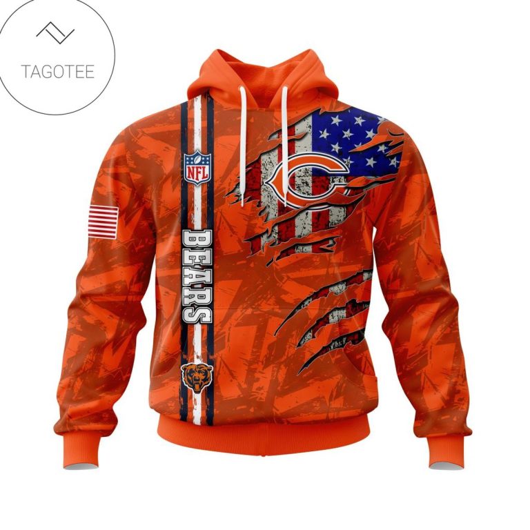 Personalized-Nfl-Chicago-Bears-Name-Number-With-United-States-Flag-Hoodie-1