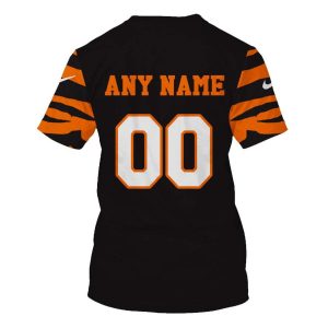Personalized Nfl Cincinnati Bengals Nike Black Orange Stripe 3D Shirt