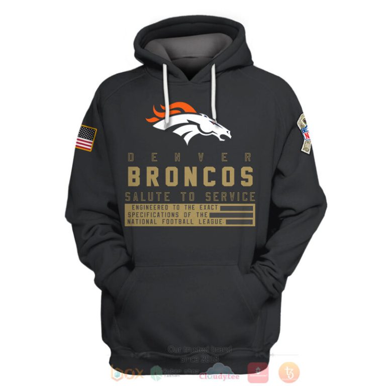 Personalized Nfl Denver Broncos Salute To Service Black 3D Hoodie Shirt Hot Sale 2024