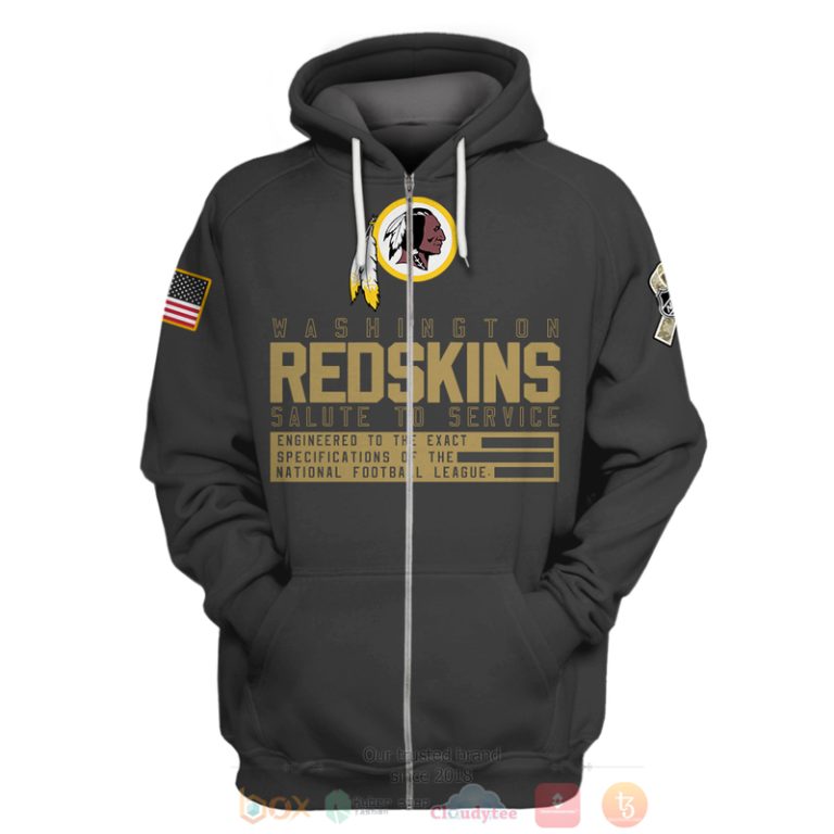 Personalized Nfl Football Washington Redskins Salute To Service Black 3D Hoodie Shirt Hot Sale 2024