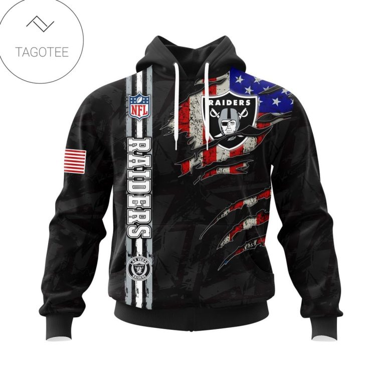 Personalized-Nfl-Las-Vegas-Raiders-Name-Number-With-United-States-Flag-Hoodie-1