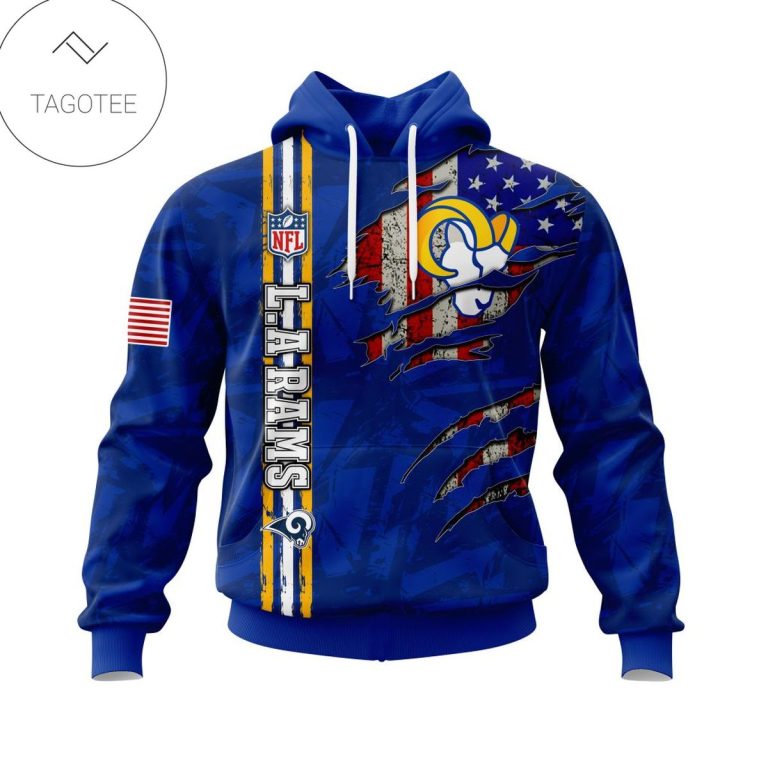 Personalized-Nfl-Los-Angeles-Rams-Name-Number-With-United-States-Flag-Hoodie-1