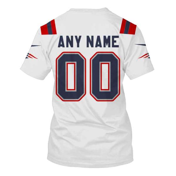 Personalized Nfl New England Patriots White 3D Shirt Personalized Nfl New England Patriots White 3D Shirt