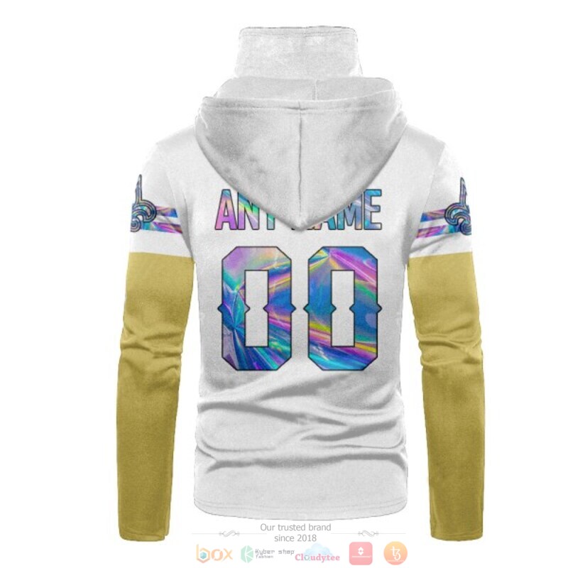 Personalized Nfl New Orleans Saints Nola White Custom 3D Hoodie Mask Personalized Nfl New Orleans Saints Nola White Custom 3D Hoodie Mask