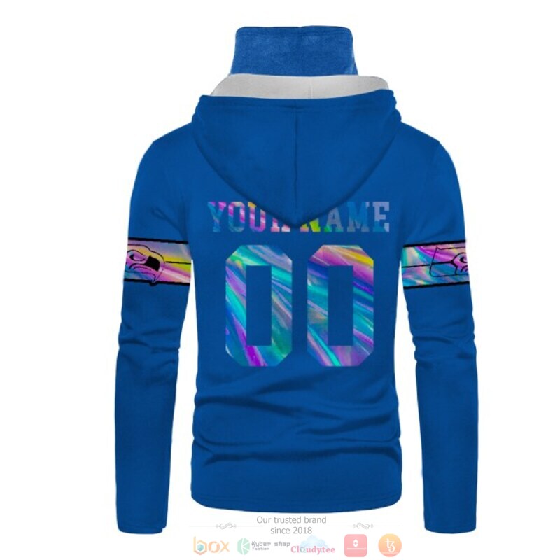 Personalized Nfl Seattle Seahawks Blue Custom 3D Hoodie Mask Personalized Nfl Seattle Seahawks Blue Custom 3D Hoodie Mask