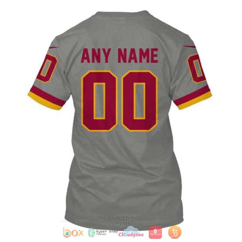 Personalized Nfl Washington Redskins Grey Custom 3D Shirt Personalized Nfl Washington Redskins Grey Custom 3D Shirt