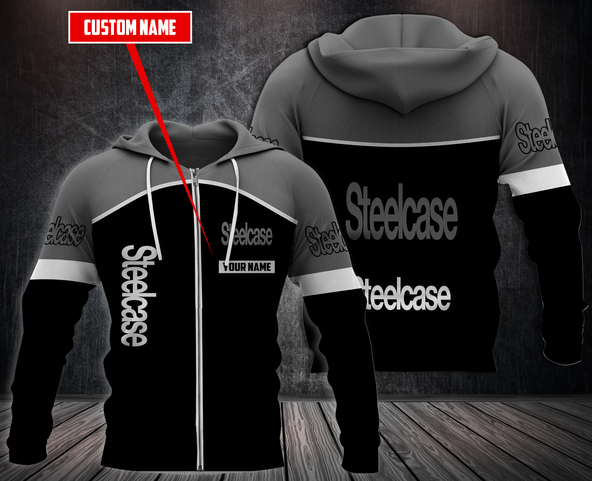 Personalized Steelcase 3D Fleece Hoodie Personalized Steelcase 3D Fleece Hoodie