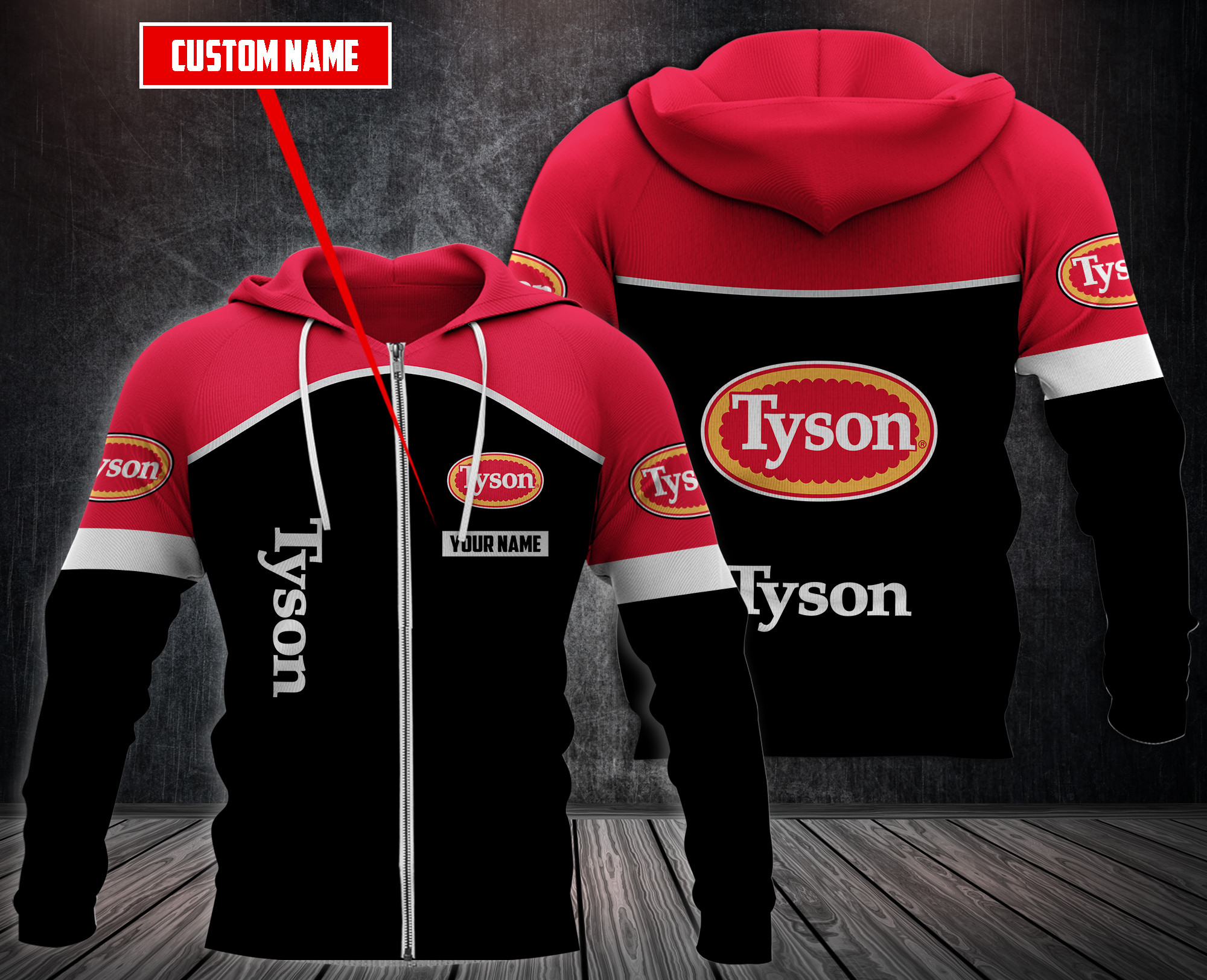 Personalized Tyson Foods 3D Fleece Hoodie Personalized Tyson Foods 3D Fleece Hoodie