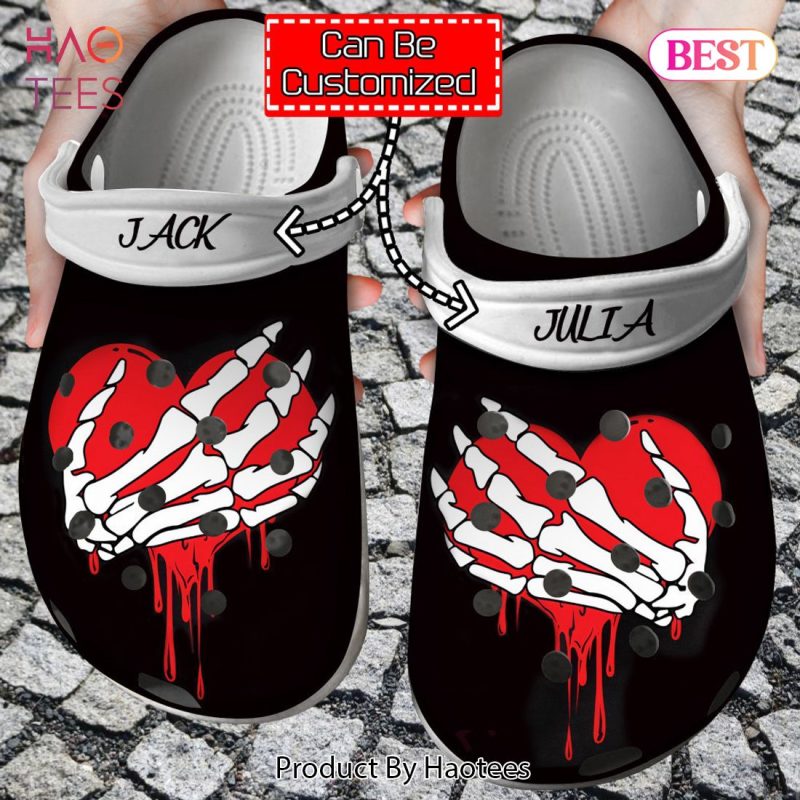 Personalized Valentine Skeleton Hands Skeleton Boob Hands Crocs Clog Shoes For Men And Women Personalized Valentine Skeleton Hands Skeleton Boob Hands Crocs Clog Shoes For Men And Women