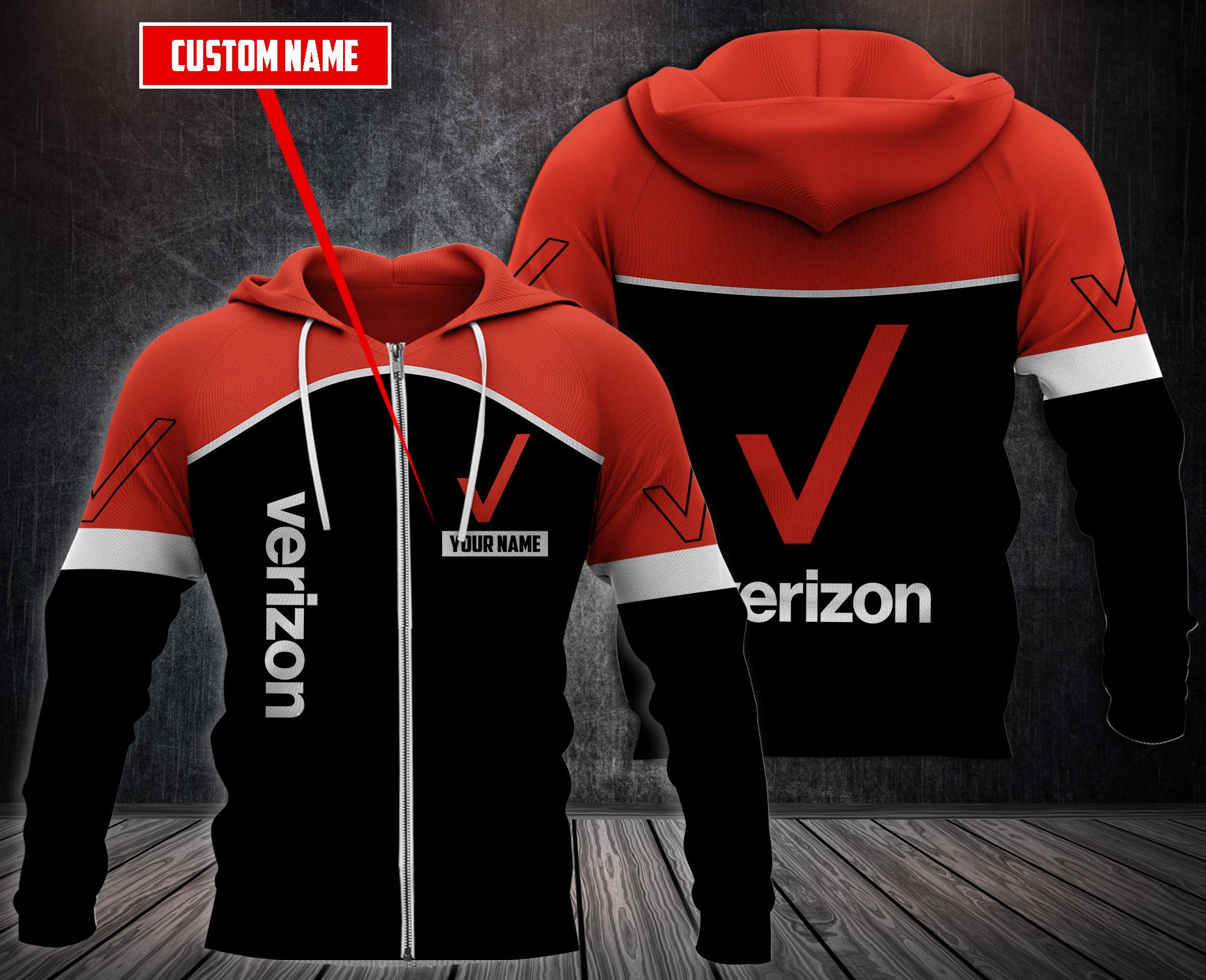 Personalized Verizon 3D Fleece Hoodie Personalized Verizon 3D Fleece Hoodie