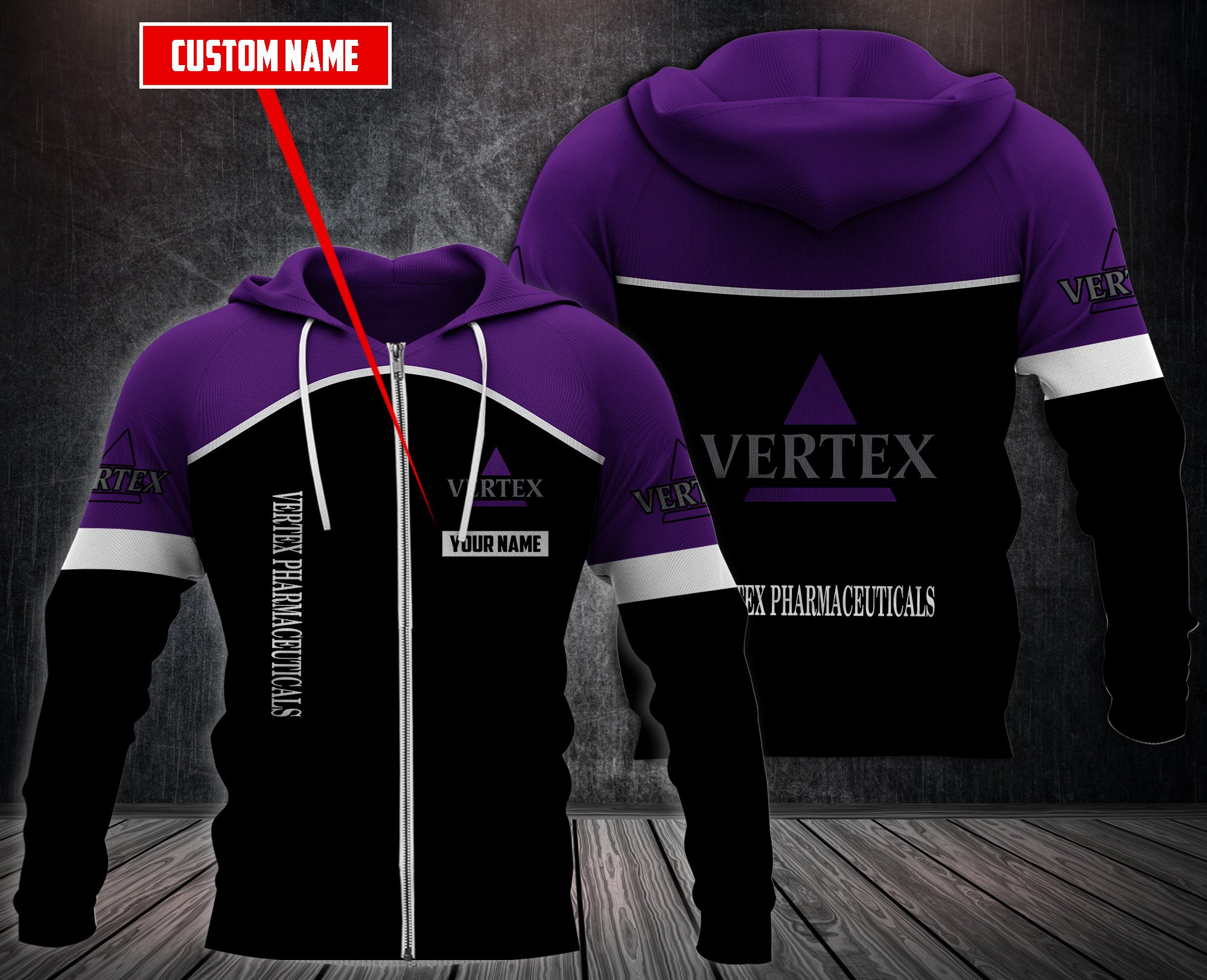 Personalized Vertex Pharmaceuticals 3D Hoodie Personalized Vertex Pharmaceuticals 3D Hoodie