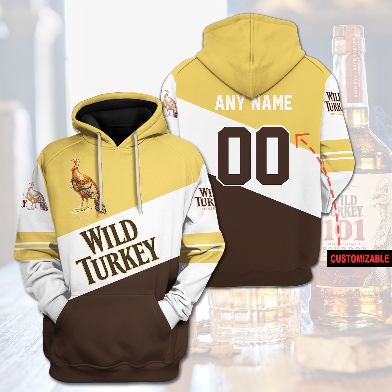 Personalized Wild Turkey Custom 3D Hoodie Personalized Wild Turkey Custom 3D Hoodie
