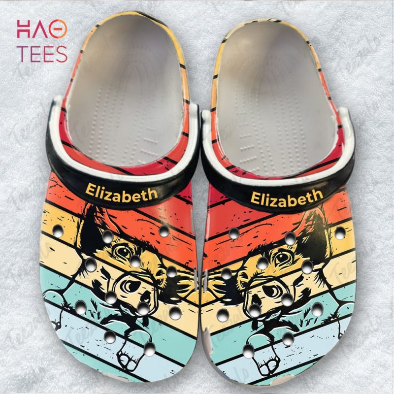 Pig Personalized Crocs Shoes With Vintage Background Pig Personalized Crocs Shoes With Vintage Background