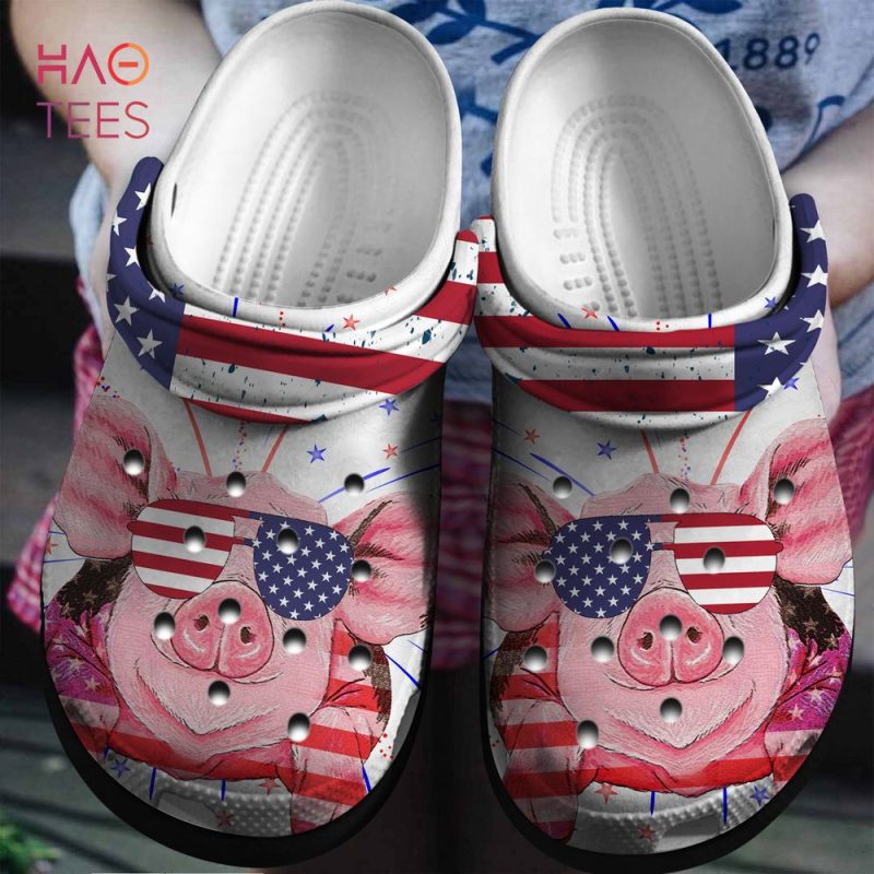 Pig Wear Glasses With American Crocs Shoes Pig Wear Glasses With American Crocs Shoes