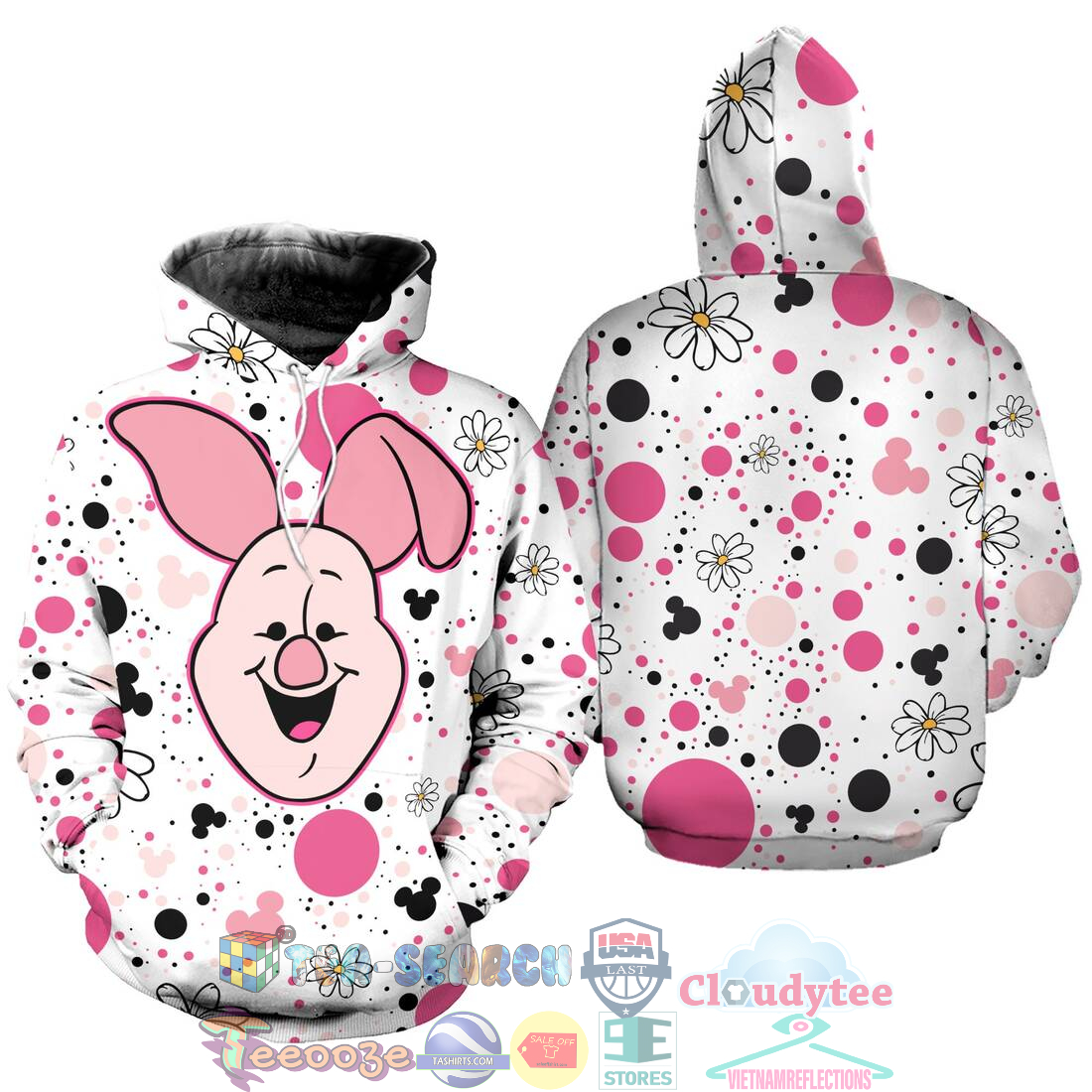 Piglet Polkadot Pattern Disney Hoodie 3D Piglet Polkadot Pattern Disney Hoodie 3D