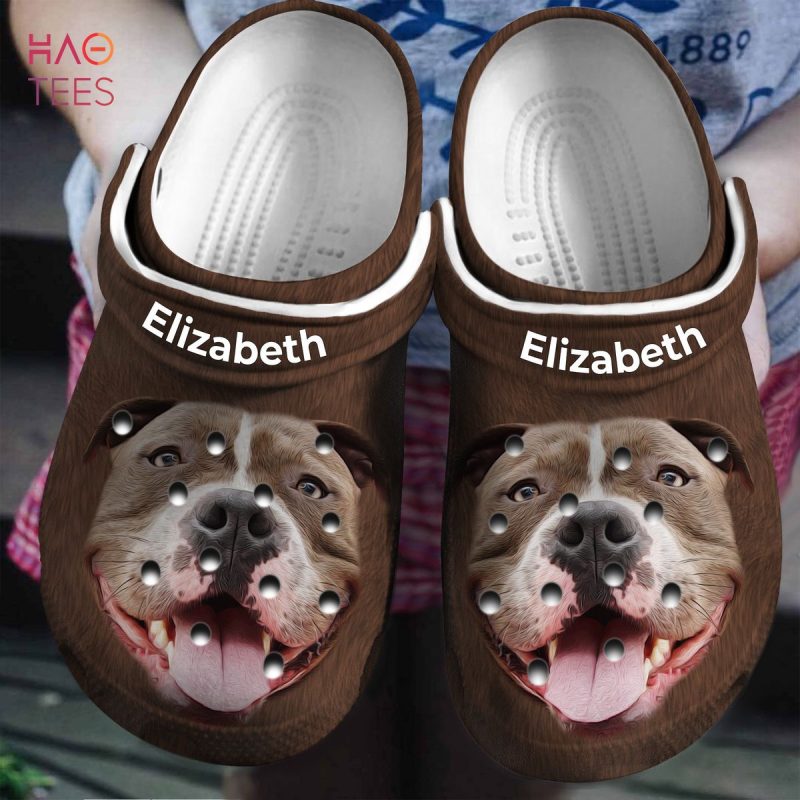 Pitbull Head Personalized Clogs Shoes With Your Name Pitbull Head Personalized Clogs Shoes With Your Name