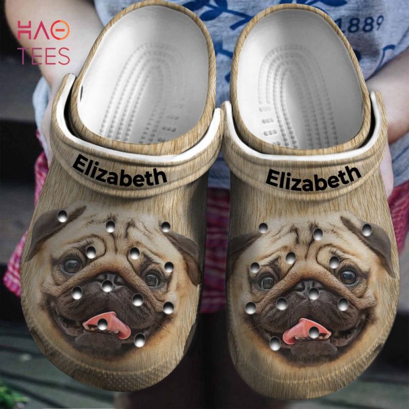 Pug Head Personalized Crocs Shoes With Your Name Pug Head Personalized Crocs Shoes With Your Name