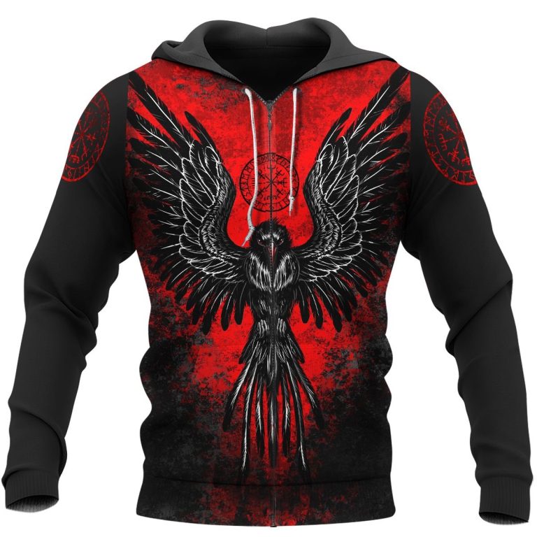 Raven-Vegvisir-Red-Black-3D-Shirt-Hoodie-2