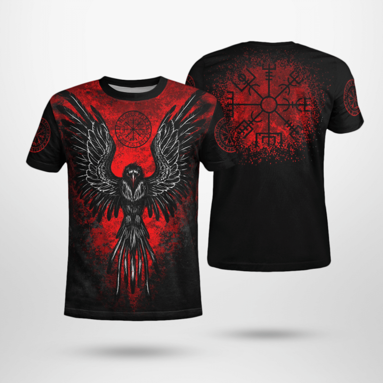 Raven-Vegvisir-Red-Black-3D-Shirt-Hoodie-3