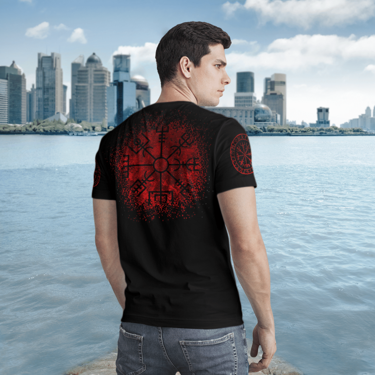 Raven Vegvisir Red Black 3D Shirt Raven Vegvisir Red Black 3D Shirt