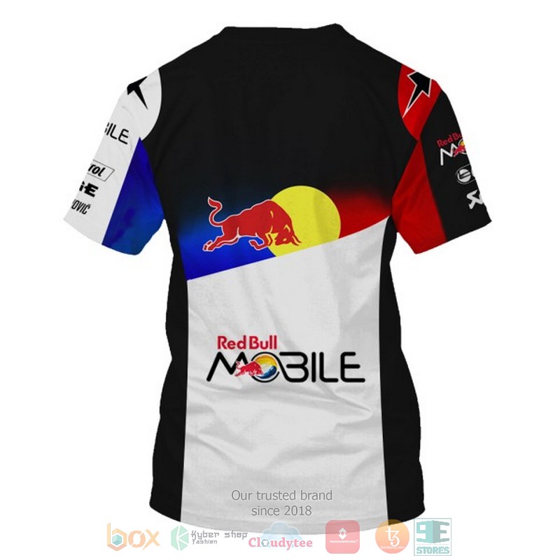 Red Bull Mobile Audi Bosch Black White 3D Shirt Red Bull Mobile Audi Bosch Black White 3D Shirt