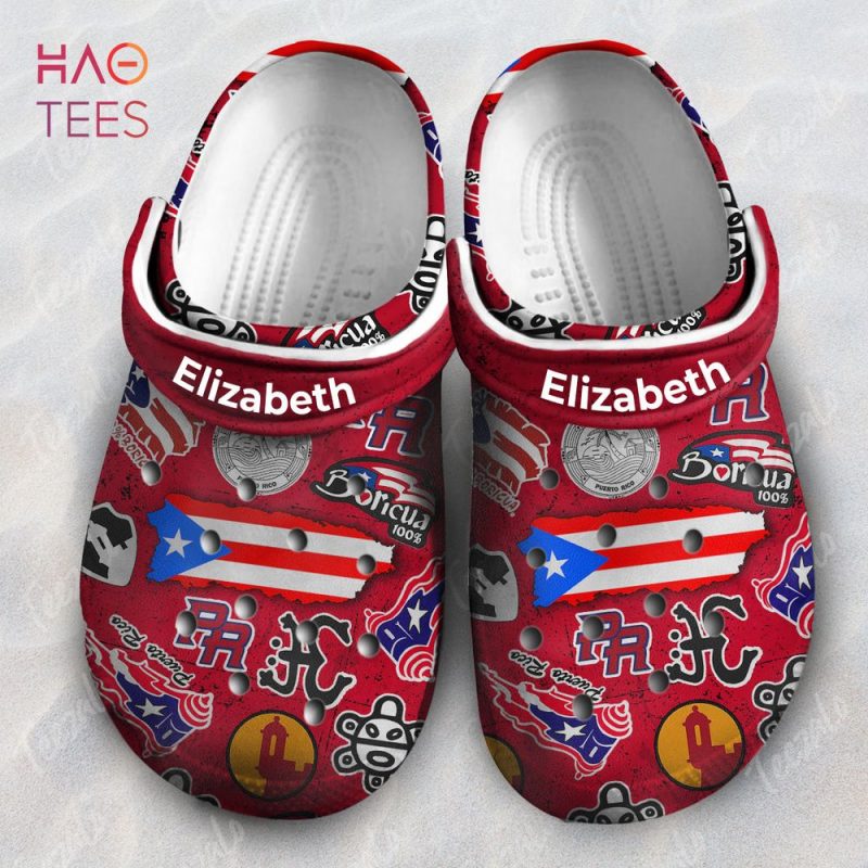 Red Puerto Rico Personalized Crocs Shoes With Symbols Red Puerto Rico Personalized Crocs Shoes With Symbols